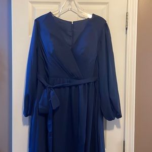 Navy blue full length dress size 14